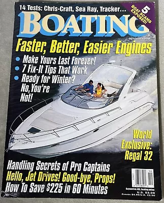 Boating October 1998 Magazine Faster Better Easier Engines Pro Captains Regal • $13.80