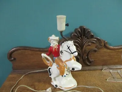 Vintage Lamp Cowboy Riding On A Horse • $60