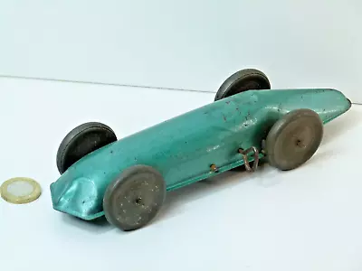 Tinplate Toy Clockwork Speed Record Car Blue Metallic Chad Valley? • £45