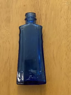 Vintage Cavalier Dressing Bottle Cobalt Blue Embossed 5.75  Tall Fabric Cleaner • $22