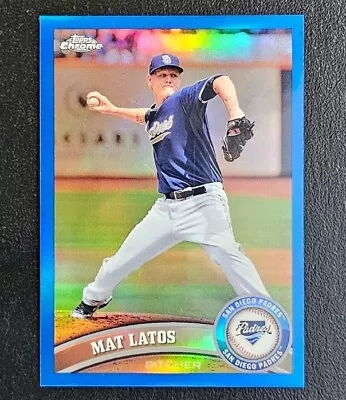 2011 Topps Chrome Blue Refractor 79/99 Mat Latos #81!! • $5.49