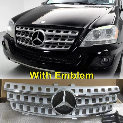 Grille For 2005-08 Mercedes Benz ML-Class W164 ML320 ML350 ML550 Silver W/Emblem • $129.95