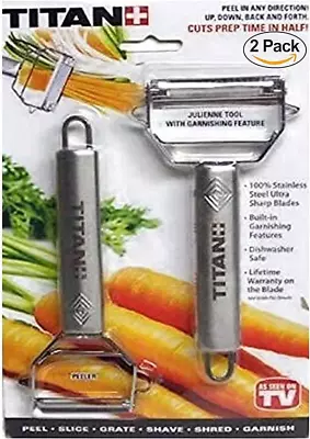 Stainless Steel Blade Vegetable Peeler Julienne Tool With Garnishing Feature - S • $81.99