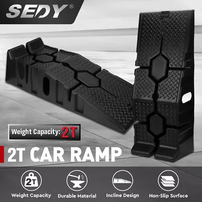 SEDY 2Pcs 2 Ton Heavy Duty Car Ramps 17cm Rise Antiskid Vehicle Service Ramp Au • $105.99