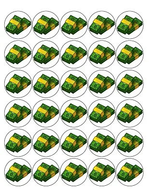 30 Money Bank Notes Cash 4cm Premium Edible Rice Wafer Paper Cup Cake Toppers D1 • £2.25