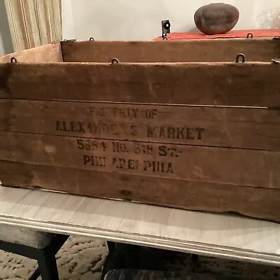 Antique Folding Collapsible Wooden Grocery Market Crate Philadelphia • $170