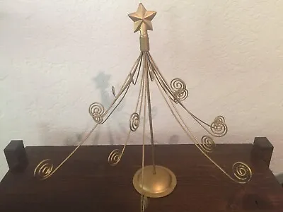 Vintage Gold  Metal Wire Christmas Tree Photo Card Holder. Holds 16 Pcs. • $20
