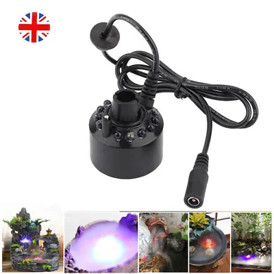 Ultrasonic Mist Maker Fogger Water Fountain Pond Atomizer Air Humidifier W/ LED • £7.99
