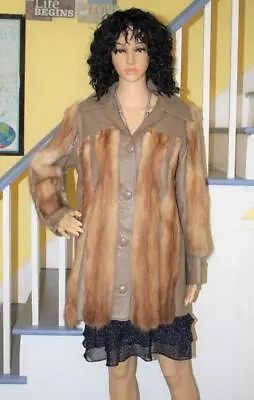 Nice Vintage STONE MARTEN Fur And Leather Jacket Short Coat Women's M/L • $119
