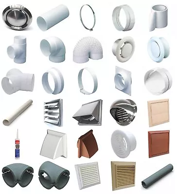 £8.53 • Buy 6  150MM Plastic Round Ducting Ventilation And Accessories Tube Pipe Fittings