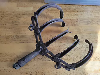 Antique 5 Tine Hand Rake Cultivator Claw Plow Farm Garden Tool Barn Rustic • $25