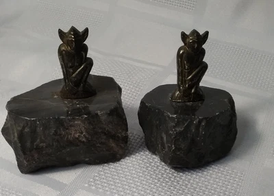 £4.99 • Buy Two Small Cornish Metal Piske Pixie Imp Kynance Cove On Marble Granite