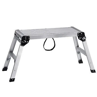 VEVOR Aluminum Folding Work Platform Drywall Ladder 330lbs Non-slip Bench • £37.19