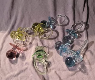 Decorative Pastel Pacifier  Acrylic Plastic Baby Shower Decor Lot Of 9 • $5