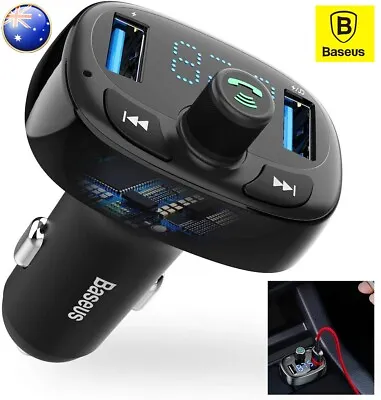 Baseus Handsfree Wireless Bluetooth USB Car FM Transmitter Music Player Adapter • $15.59
