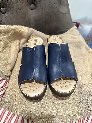 NEW Born Women’s Crato Navy Open Toe Wedges/sandals Size 9 • $39.99