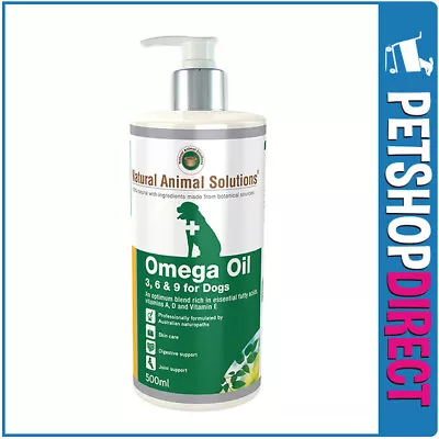 Natural Animal Solutions Omega Oil 3 6 & 9 For Dogs 500ml • $29.95