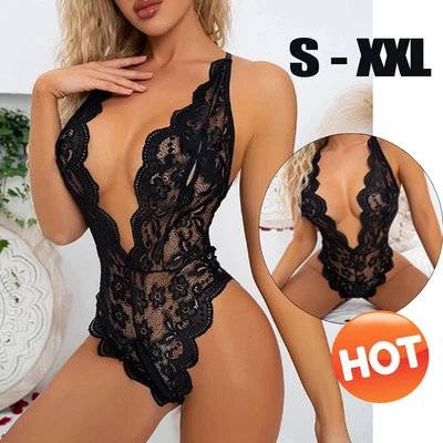 £3.58 • Buy Sexy Ladies Lace Lingerie Sleepwear Babydoll Underwear Nightwear Bodysuit Women