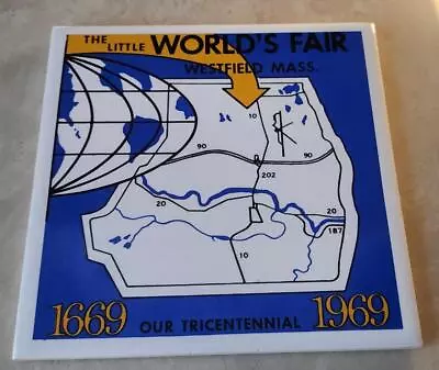 Rare Vintage 1969 Westfield Ma. Little Worlds Fair Tricentennial Souvenir Tile • $29.95