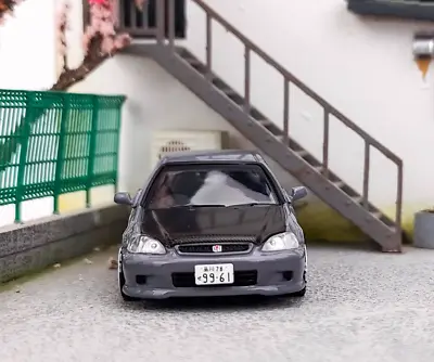 ZD Inno 1:64 JDM Gray Civic FERIO Si EK Sedan Sports Model Diecast Metal Car BN • $38.99