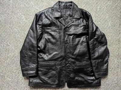 Vintage 1990s Lambskin Leather L (fits XL) Black Coat Y2K Butter Soft MATRIX • $168.95