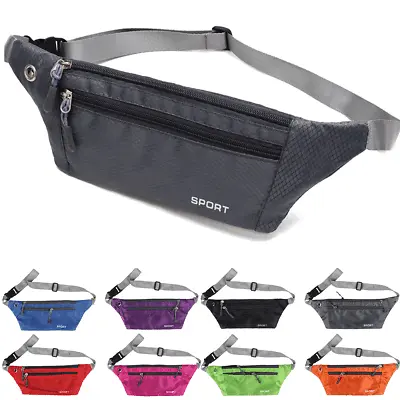 Bum Bag Sport Waist Bags Women Men Pouch Fanny Pack Travel Running Belt Zip • £2.96