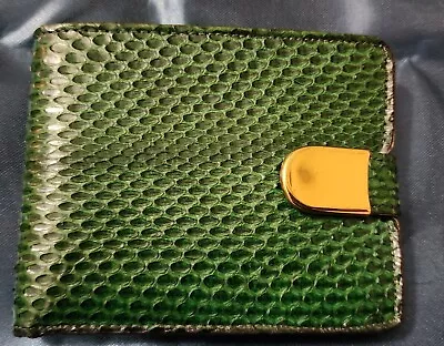 Vintage Knight Green Genuine Snakeskin & Leather Wallet Card Pocket Coin Pouch  • $39.99