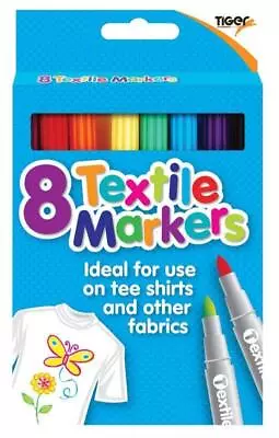 Tiger Fabric Marker Pens Permanent Colors For DIY Textile Clothes T-Shirt Shoes • £4.79