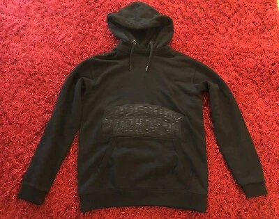 New Superdry Black Hoodie Size R Approx 14-15 Years Logos Yacht Club • £10