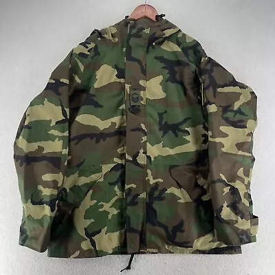 US Military Camouflage Full Zip Hooded Parka Jacket XL Long 8415-01-228-1322 • $109.99