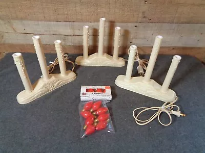 3 - 3 Light Candoliers With Red C7 Bulbs • $14.50