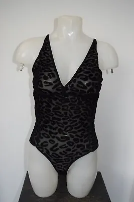 New Large Leopard & Mesh  Body Suit  Size Uk 8 Eu 36      B2 • £5.09