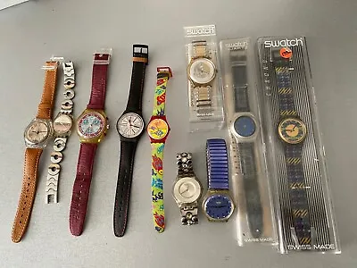 SWATCH WATCH BUNDLE LOT Vintage 1990s Tartan Robert Le Diable Irony Fish Denim • £139