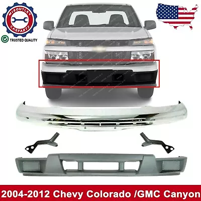 Front Bumper Chrome W/ Brackets +Lower Valance For 2004-12 Chevrolet /GMC Canyon • $245.59