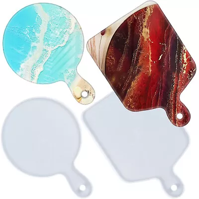 $33.01 • Buy Cheese Board Epoxy Resin Silicone Molds With Handles And Holes For Serving Tray