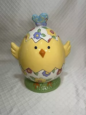 Cracker Barrel Butterfly Chick Chicken Hen Hatch Egg Easter Cookie Jar • $59