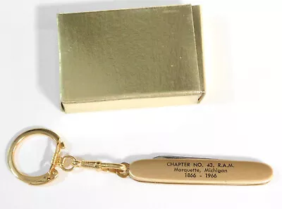 Vtg 1866-1966 Masonic Masons Pocket Knife Keychain Chapter 43 Marquette Michigan • $4