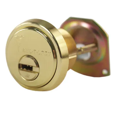 Mul-T-Lock Junior Polished Brass Rim/Mortise Cylinder With 2 Keys - Keyed Alike • $68.99