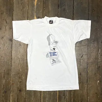 FOTL Looney Tunes T-Shirt Vintage Graphic Single Stitch Tee White Mens Medium • £25