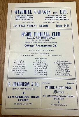 Epsom Football Club V Edgware Town. Corinthian League- Senior Section Feb 1959 • £1.65