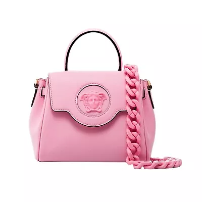 Versace La Medusa Pink Pebbled Leather Top Handle Bag • $3788.79