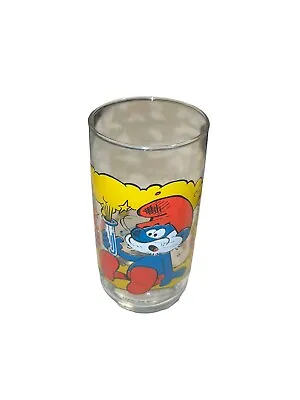 Vintage Peyo Smurf Glasses Collectors Set 1983 Papa Smurf • $14