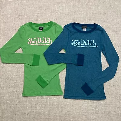 Von Dutch Womens Vintage Inspired Long Sleeve Ribbed T-Shirt • $14.99