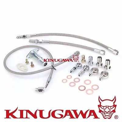 Turbo Oil & Water Line Kit 4B11T Lancer EVO X 10 W/ Garrett G Series G25 G30 G35 • $75