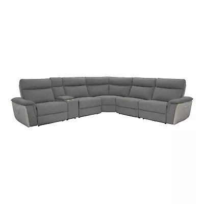 Two Tone Grey Fabric Power Three (3) Recliner Reclining Sectional Furniture • $2699