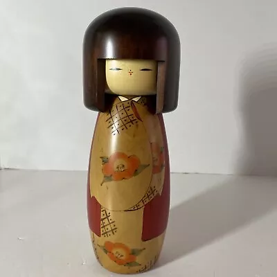 Japanese Kokeshi Vintage Wooden Doll 10” (25cm) Usaburo Original Labels Signed • £49.95