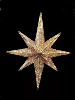 $111.99 • Buy Large 42  LED Lighted Gold Star Of Bethlehem Outdoor Christmas Decoration