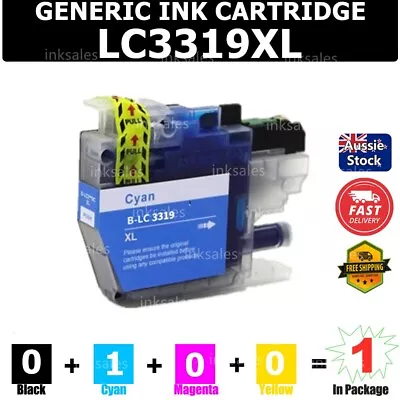 1x LC3319 3319 XL Cyan Ink For Brother J5330DW J5730DW J6530DW J6930DW J6730DW • $7.70