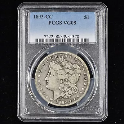 1893-cc Morgan Silver Dollar ✪ Pcgs Vg-8 ✪ $1 Very Good Coin Vg08 ◢trusted◣ • $524.95