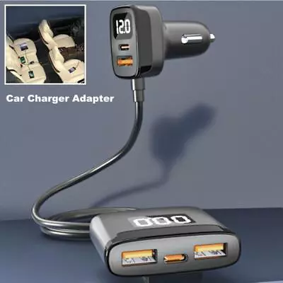 5 Multi Ports Car Charger Adapter Kit USB Cigarette Lighter For Phone With Cable • $28.74